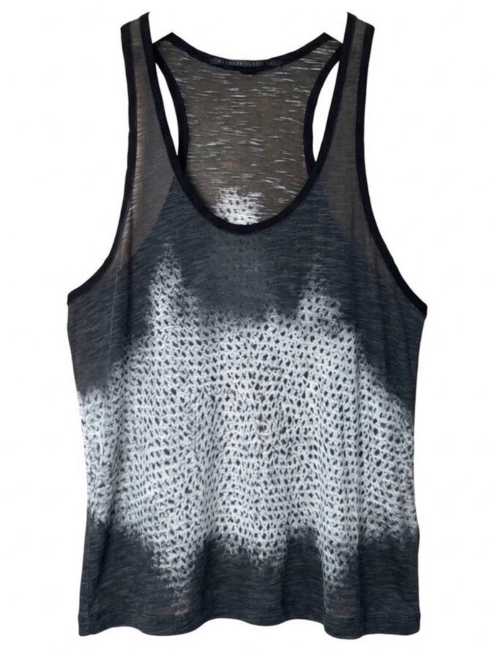Proenza Schouler Abstract Printed Sheer Cotton Scoop Racerback Tank Top Size S